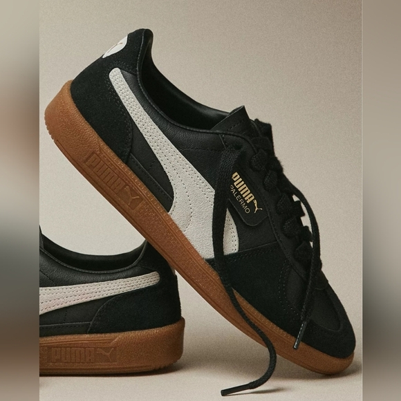 Puma Shoes - PUMA Palermo Sneakers, Color Puma Black-Feather Gray-Gum, Retail $85.00 USD
